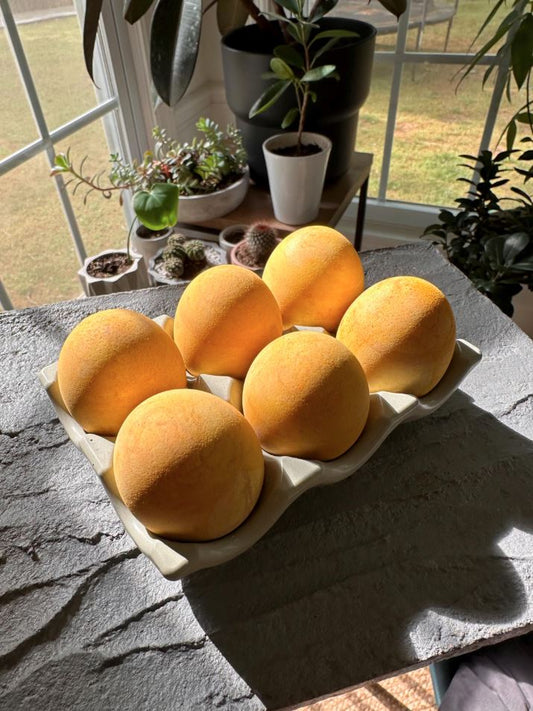 Handmade minimalist concrete egg tray for kitchen organization, Easter display, or home decor