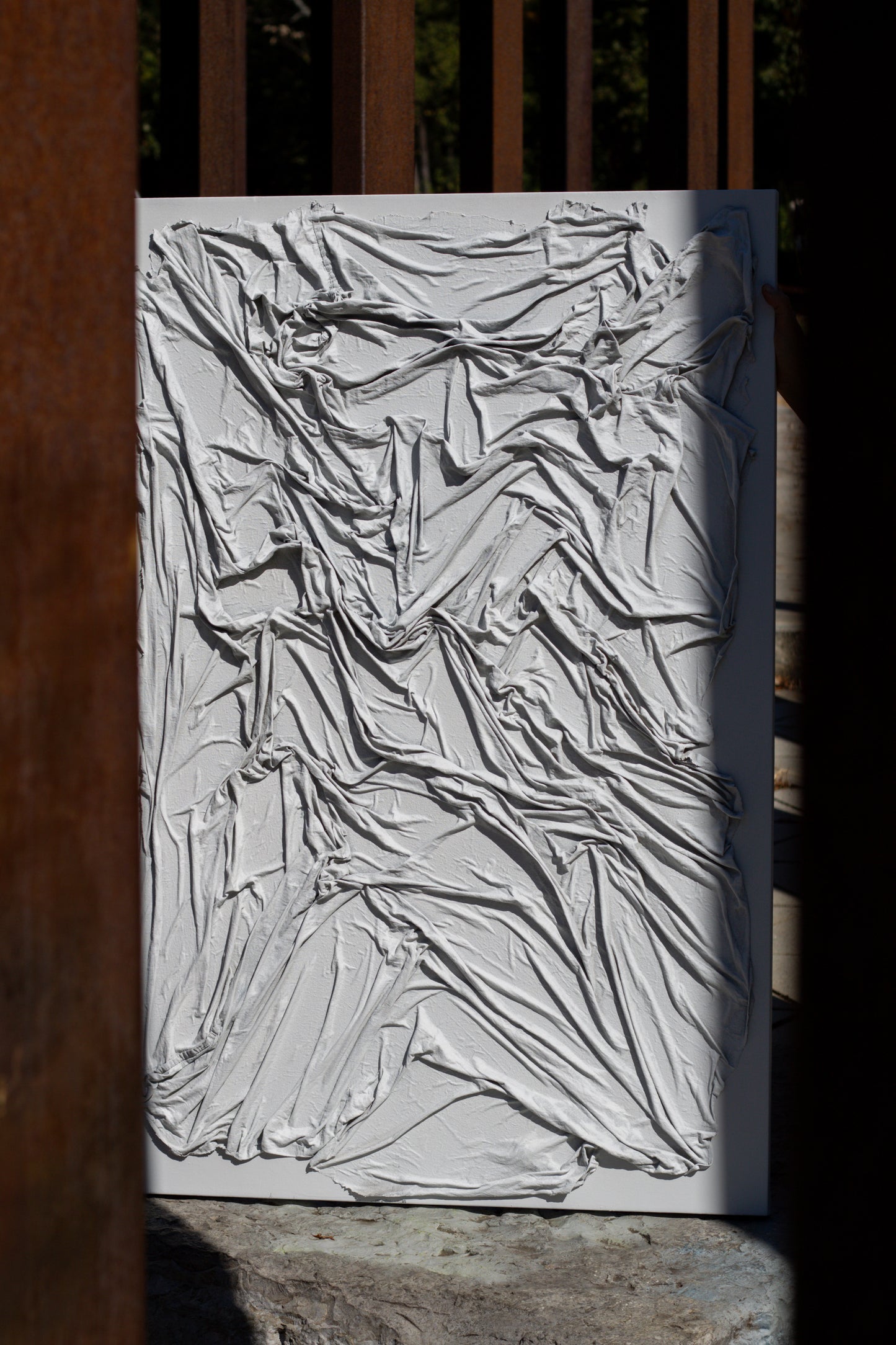 White rocks, structured abstract wall art