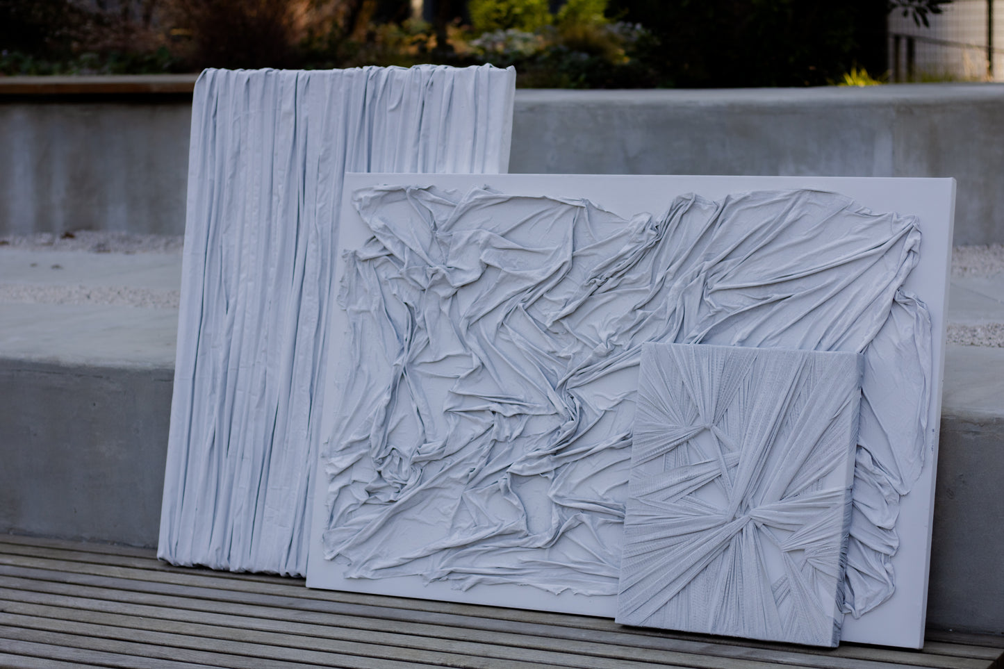 White rocks, structured abstract wall art