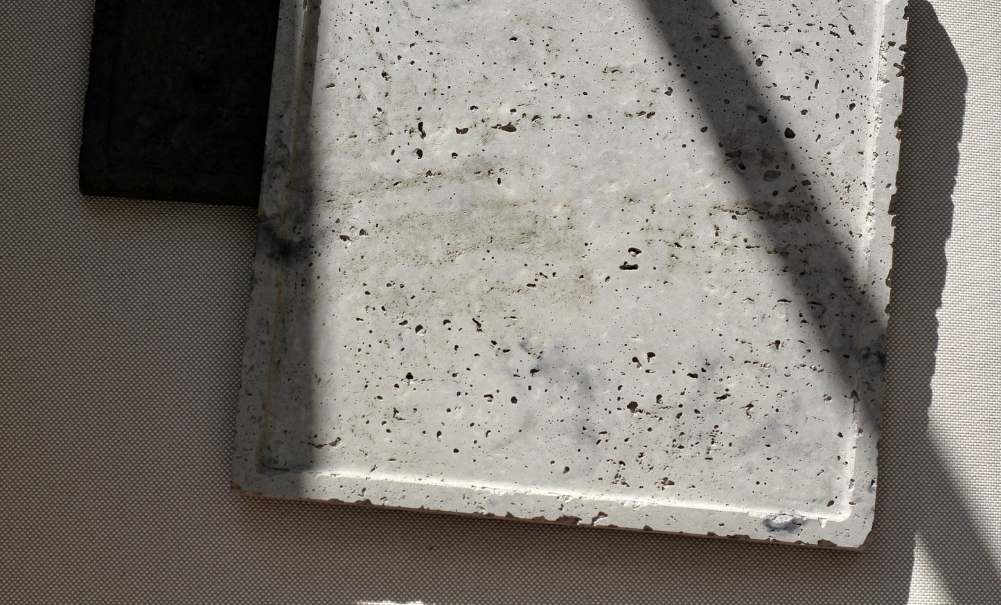 Handmade Concrete Tray: Modern Jewelry & Candle Holder, Natural pore stone Style