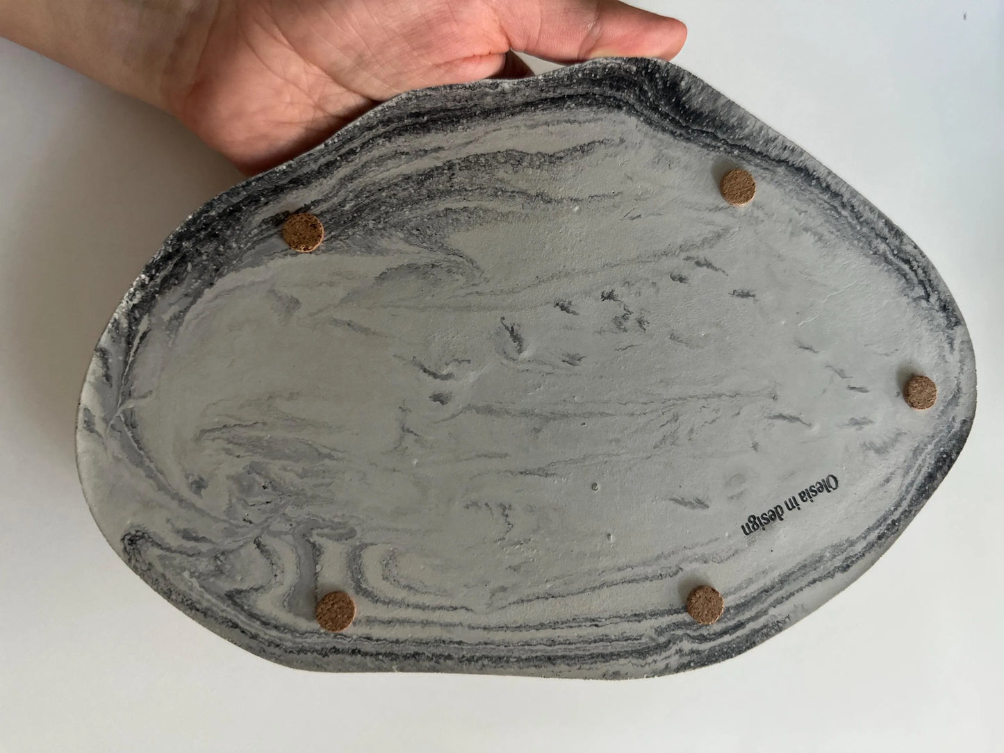 Interior tray in marble style