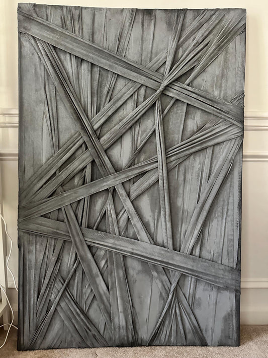 Textured Fabric Wall Art: 3D Abstract Knots, Handmade Sculpture