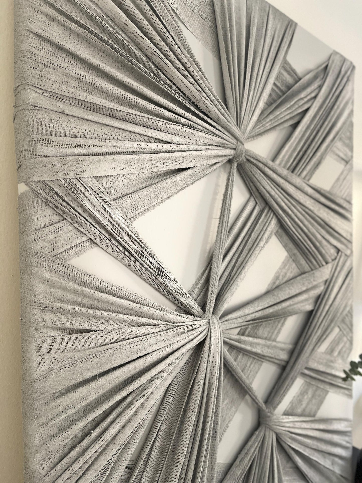 3D Geometric Fabric Wall Art: Textured Abstract Canvas Sculpture