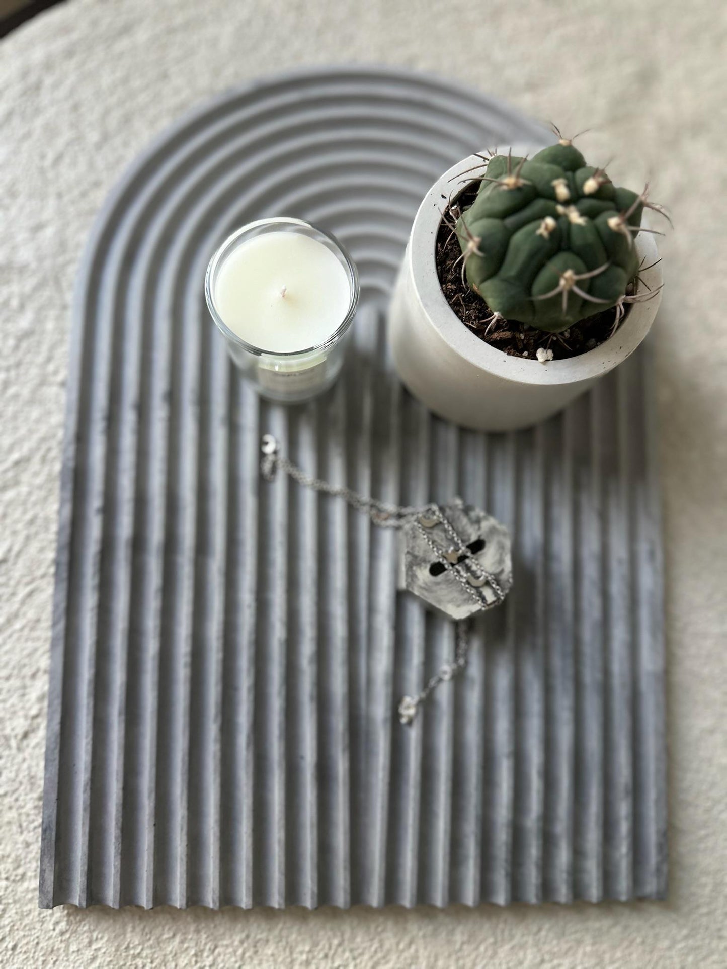 Concrete Arch Tray: Modern Jewelry & Incense Holder