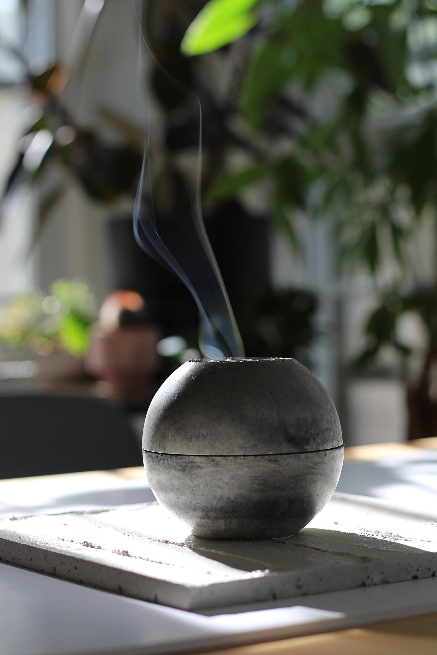 Modern Concrete Incense Holder: Meditation Gift with Cones