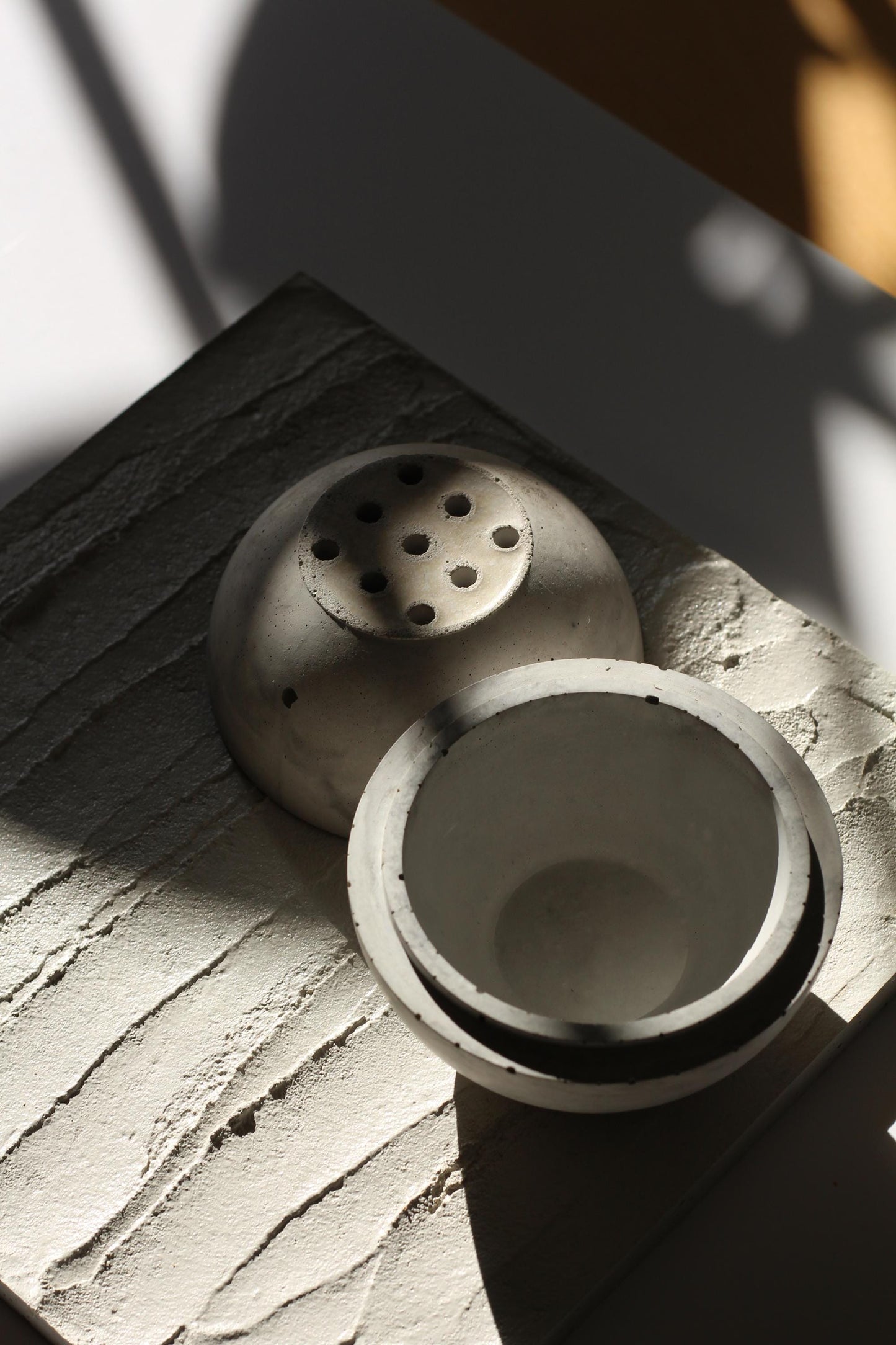 Modern Concrete Incense Holder: Meditation Gift with Cones