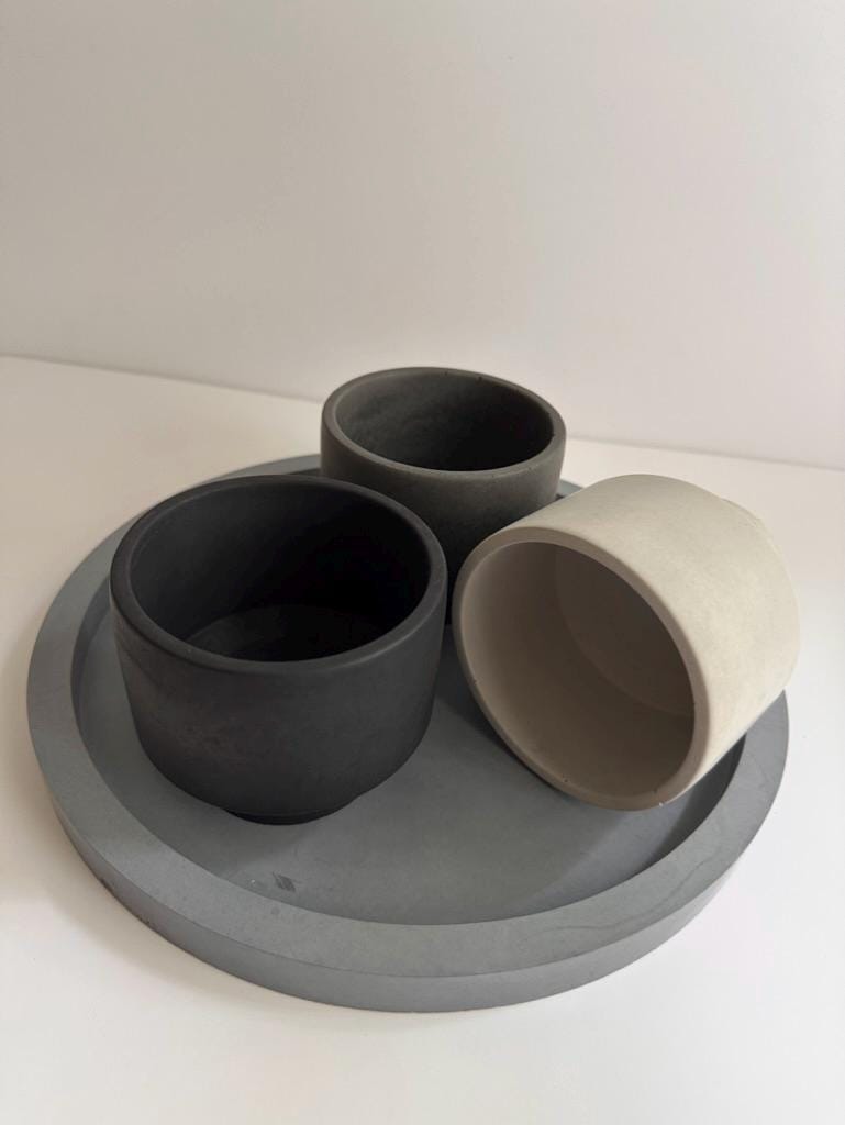 Geometric Concrete Planter: Nordic Style Desk Organizer, 4"