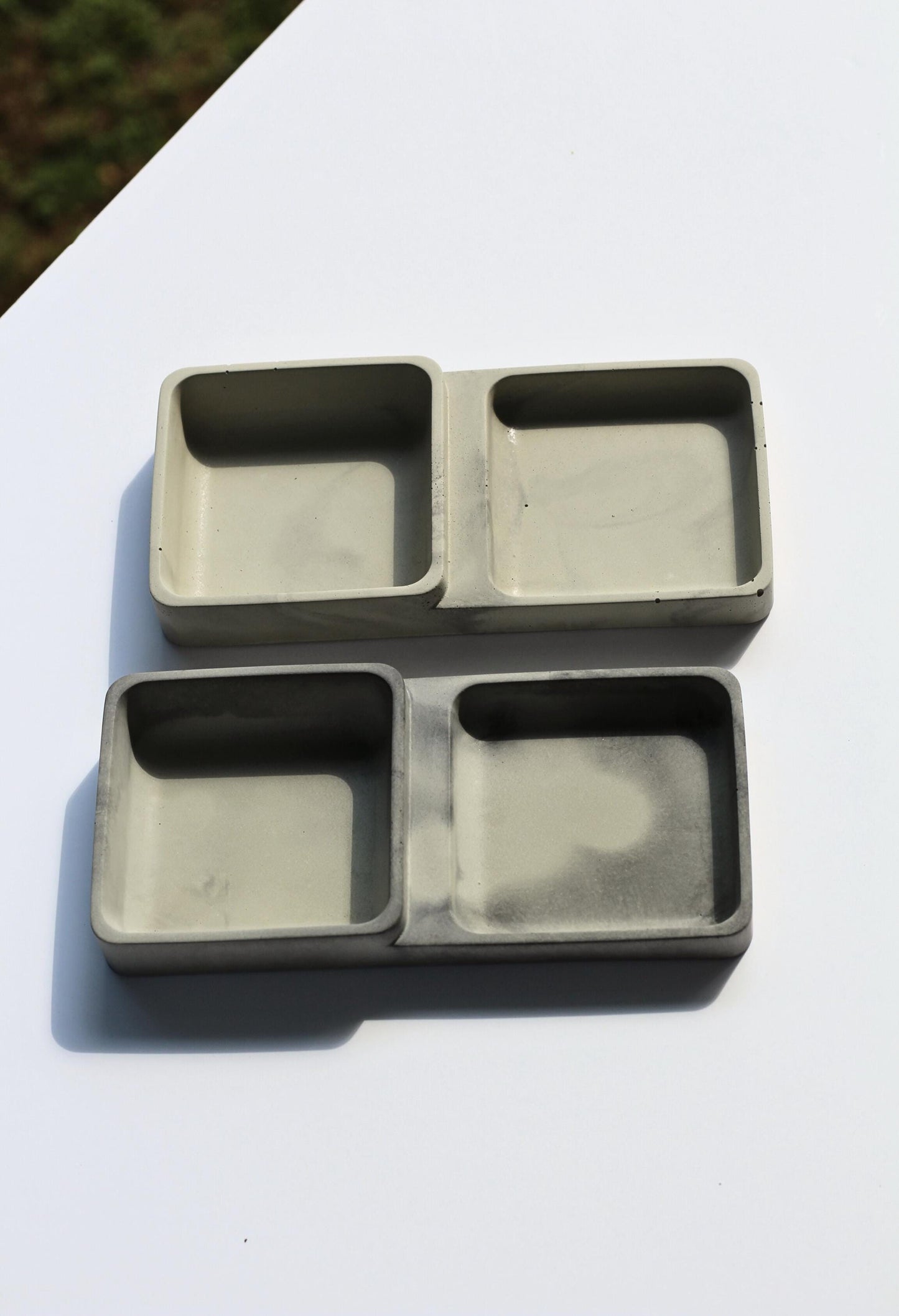 Concrete Bathroom Tray and Toothbrush Holder Set: Modern Minimalist Decor