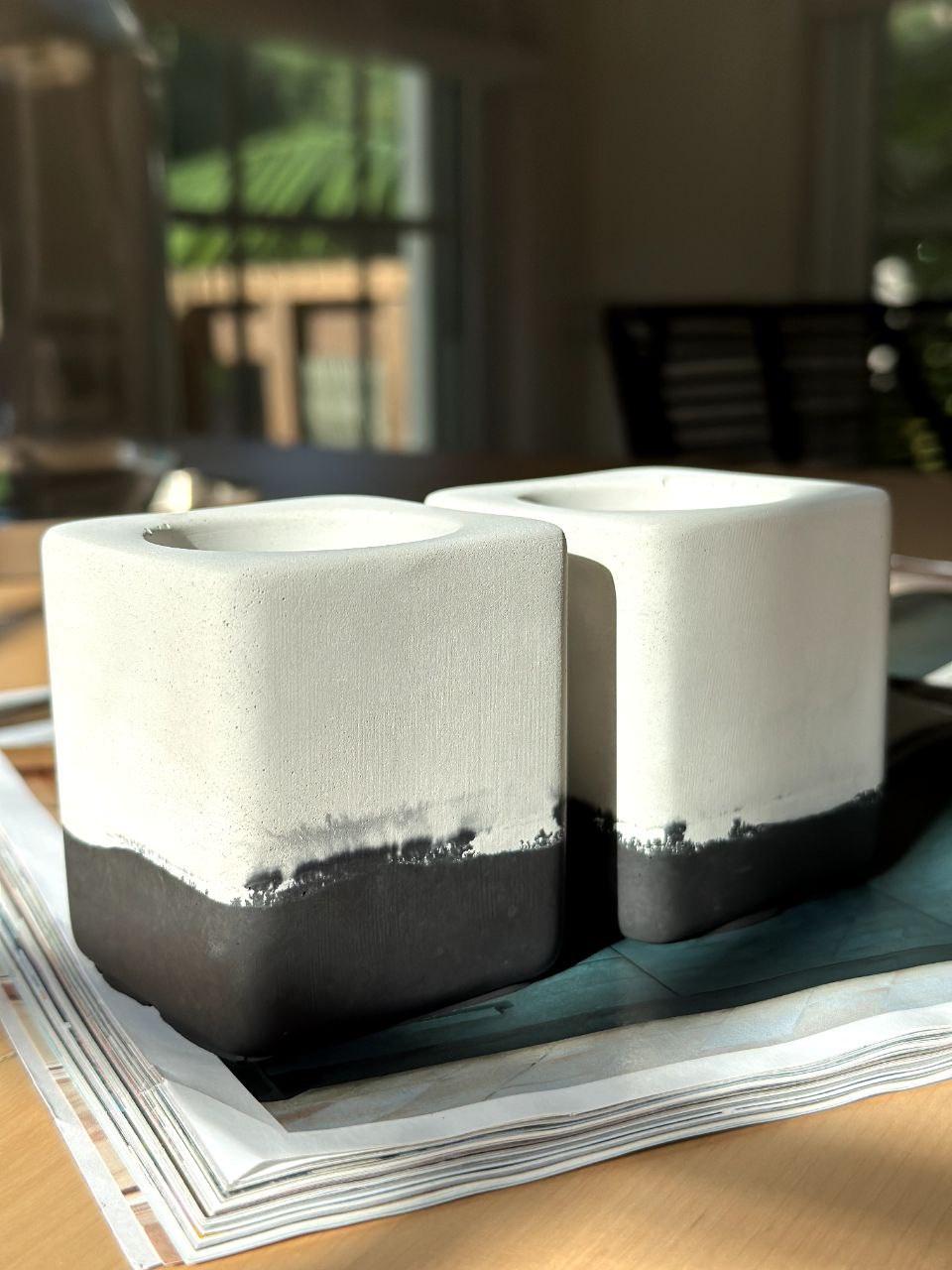 Concrete Electric Toothbrush Holder Set: Art Nouveau Bathroom Decor