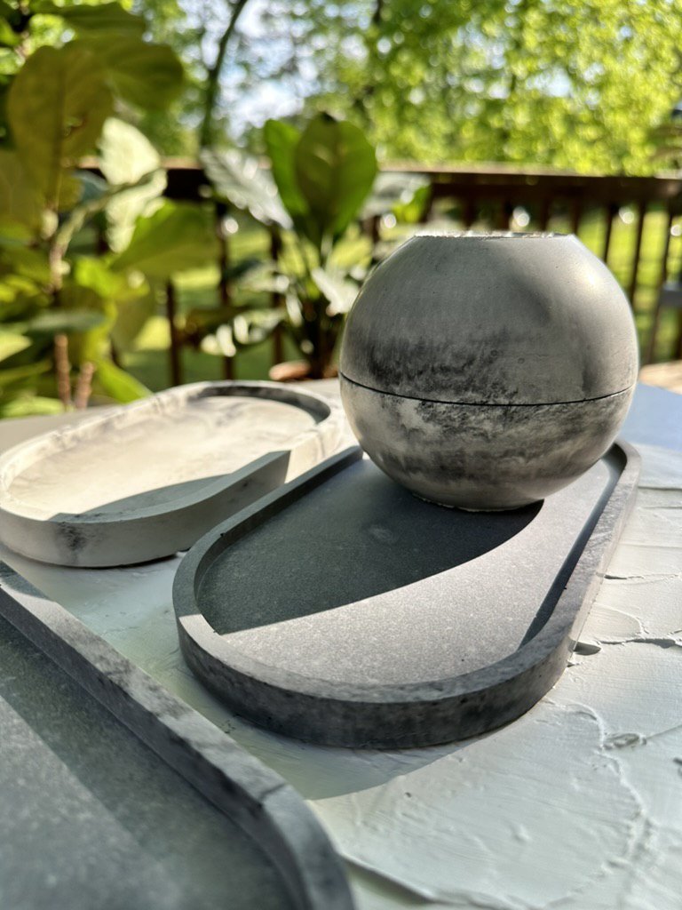 Concrete Organizer & Burning Tray for Incenses