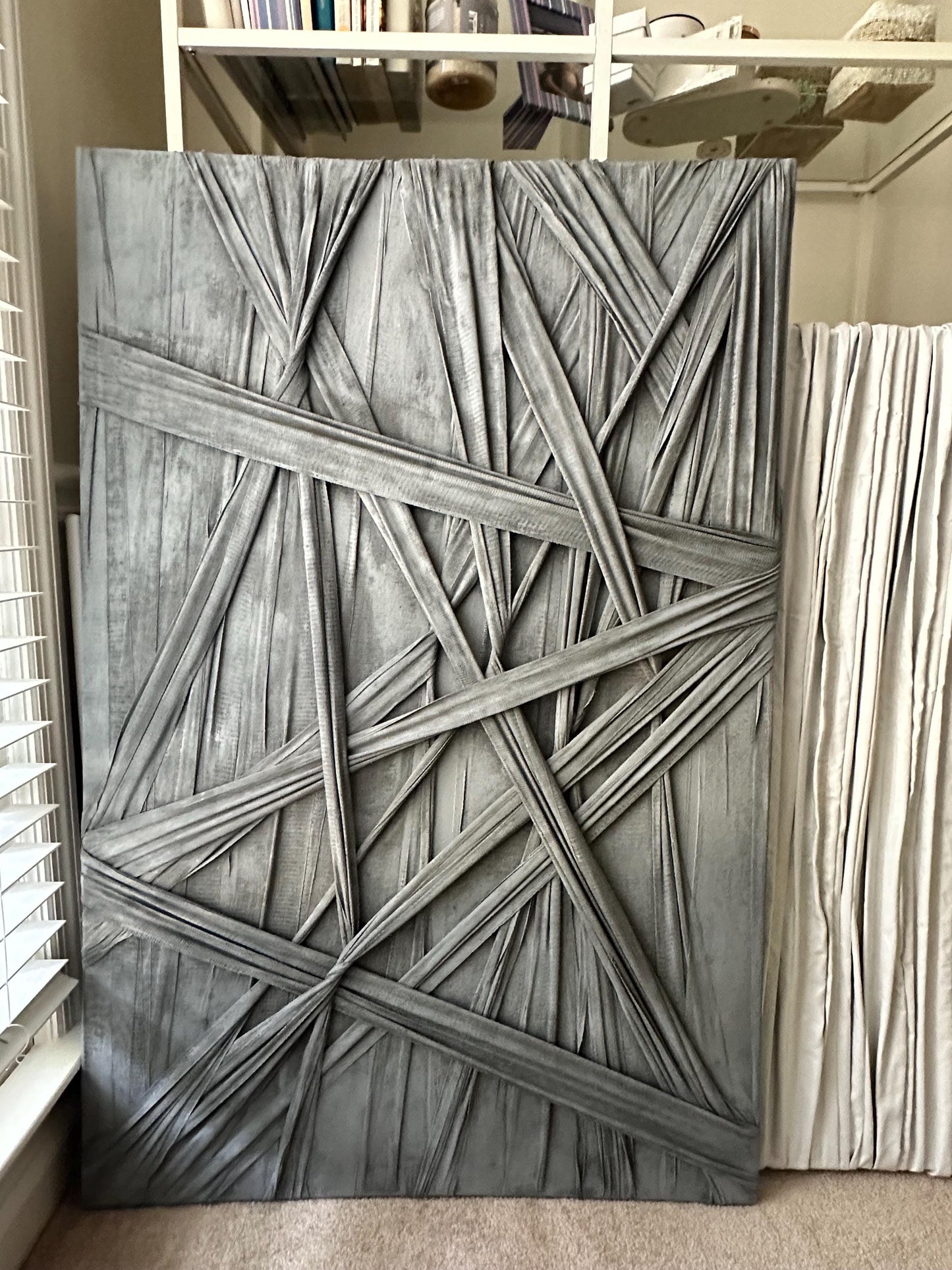 Textured Fabric Wall Art: 3D Abstract Knots, Handmade Sculpture
