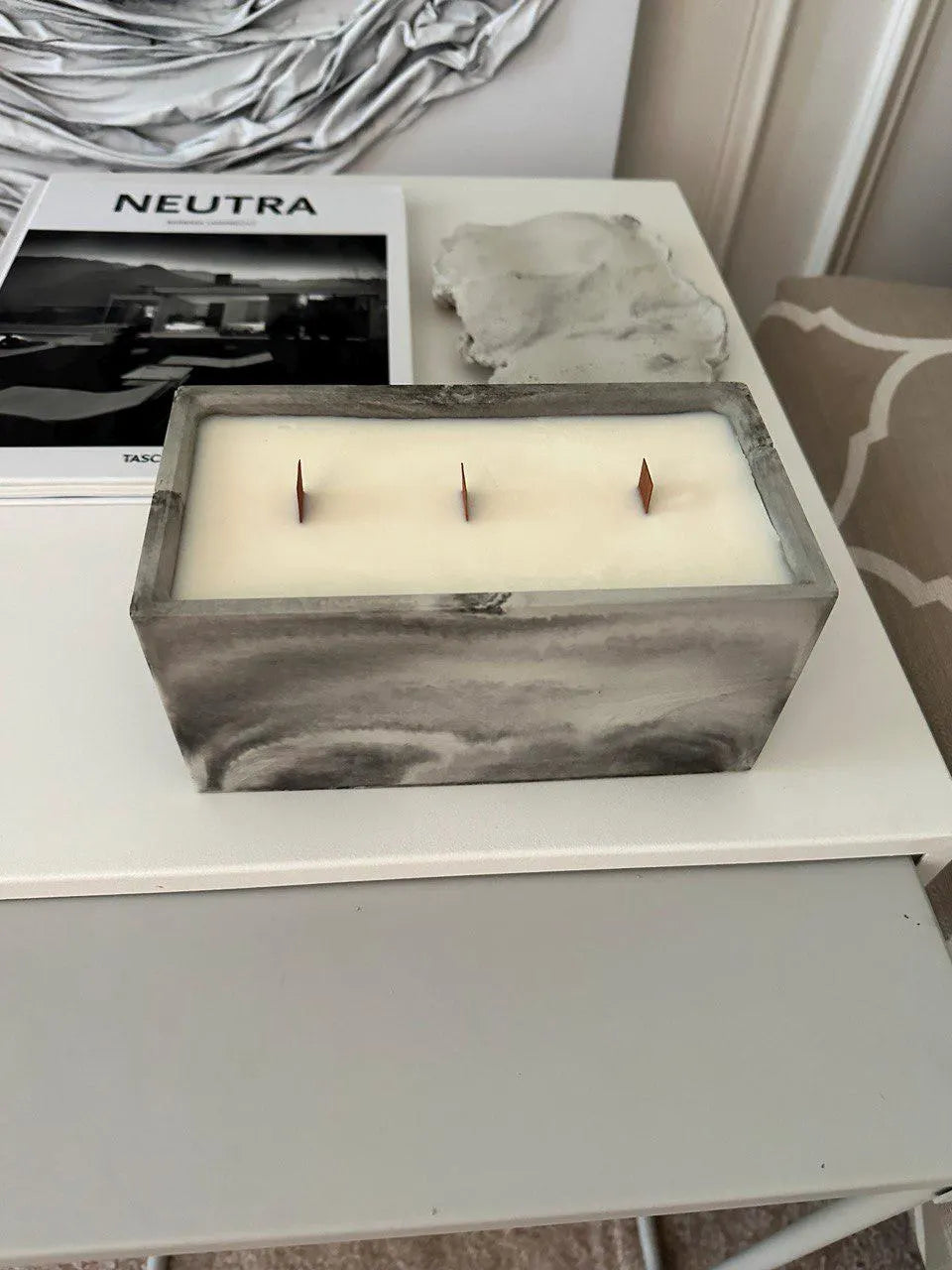 Handcrafted Candle in a Concrete Container