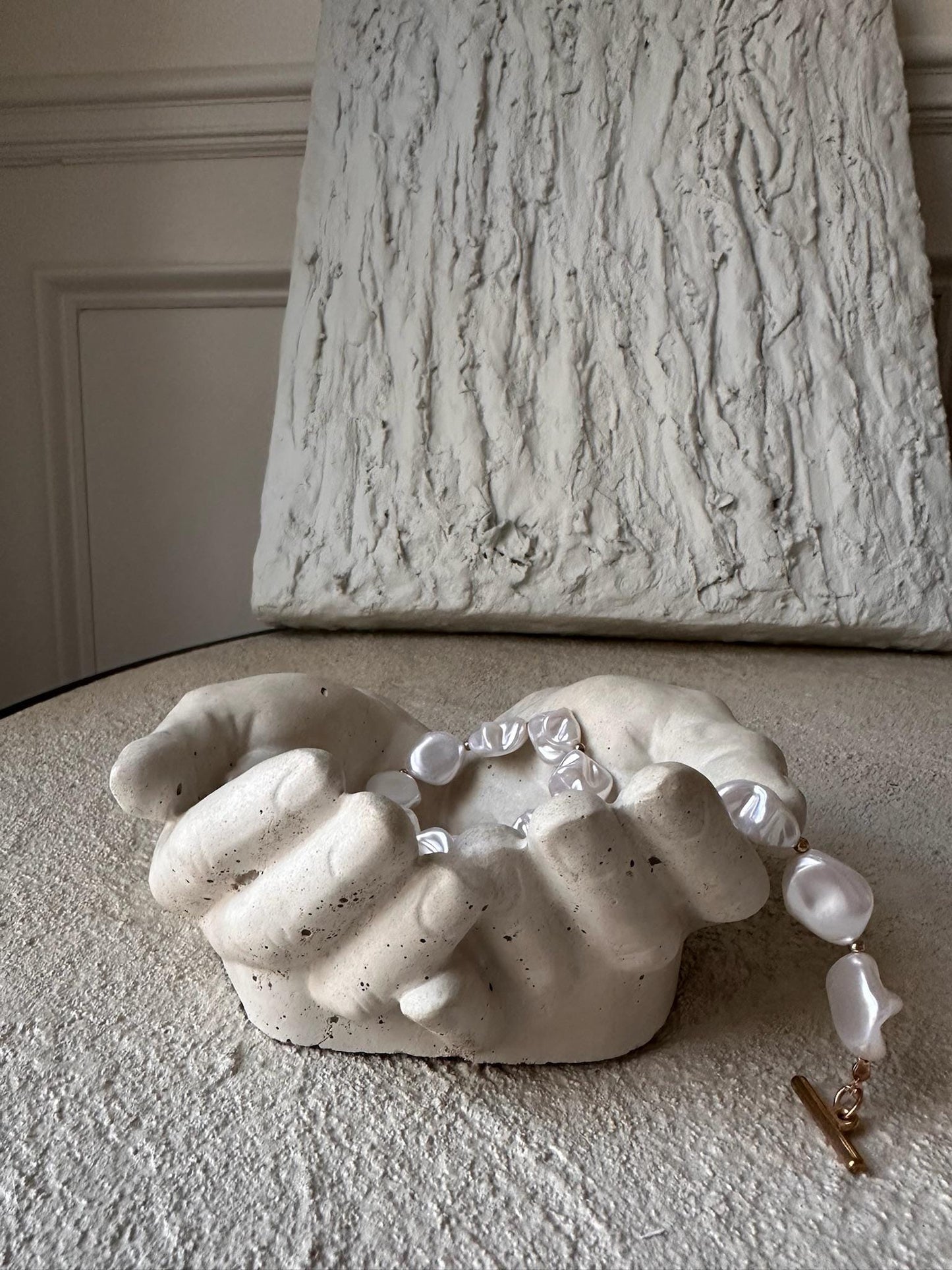 Handmade Concrete Hands Tray: Minimalist Sculpture Bowl & Palo Santo Holder