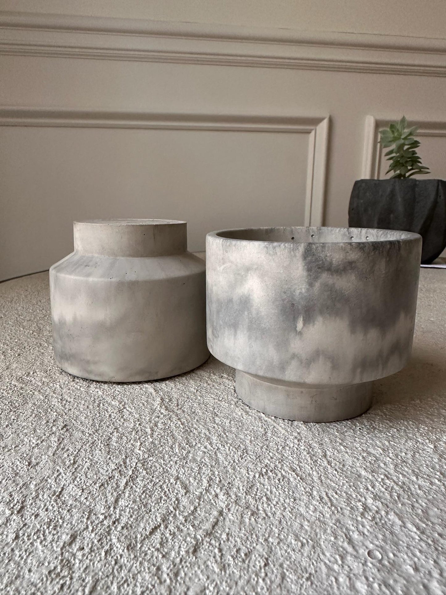 Geometric Concrete Planter: Nordic Style Desk Organizer, 4"