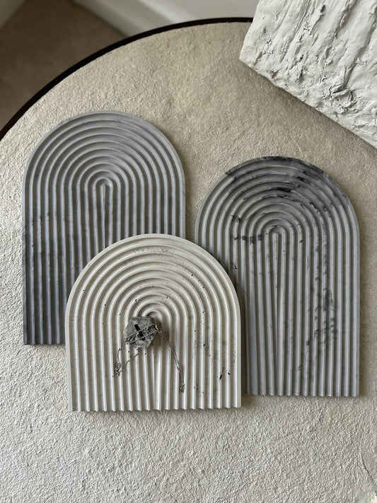 Concrete Arch Tray: Modern Jewelry & Incense Holder