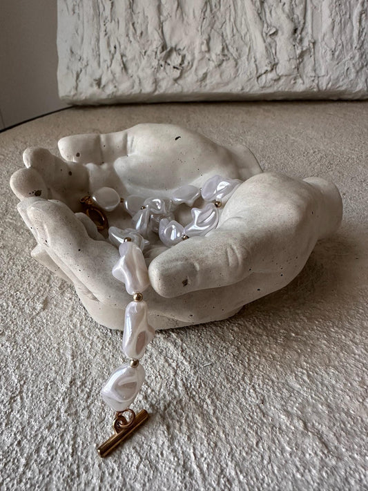 Handmade Concrete Hands Tray: Minimalist Sculpture Bowl & Palo Santo Holder