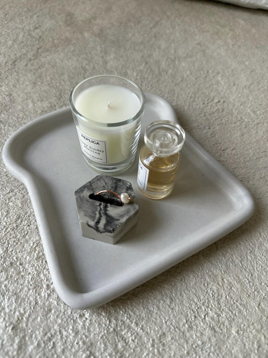 Concrete Perfume Tray | Apartment Decor Minimalist Handmade Organizer | Modern Unique Home Decor