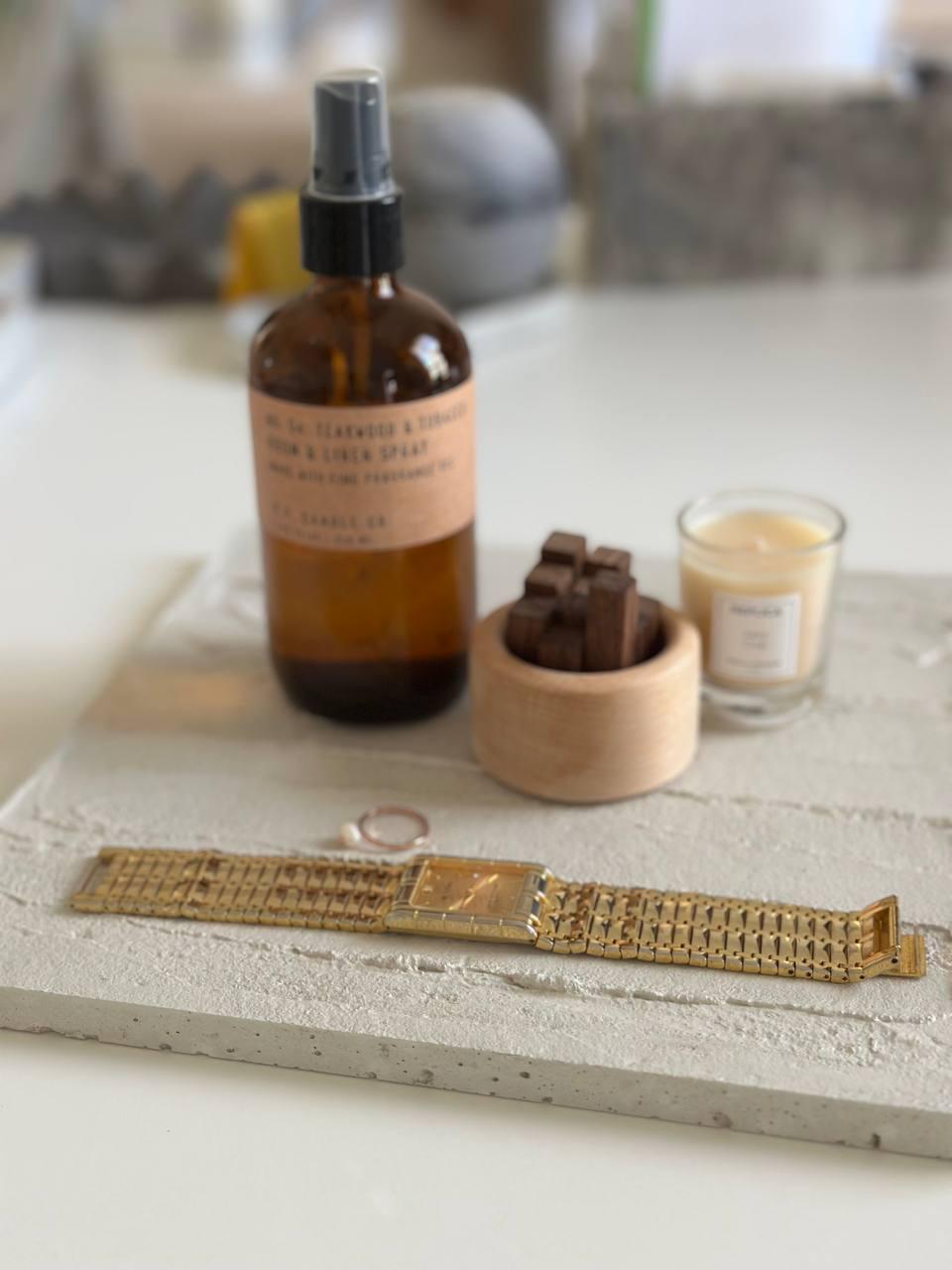 Handmade Concrete Tray: Modern Jewelry & Candle Holder, Lava Style