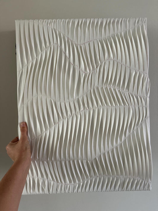 Textured Fabric Wall Art: 3D Abstract White Sculpture, Modern Home Decor
