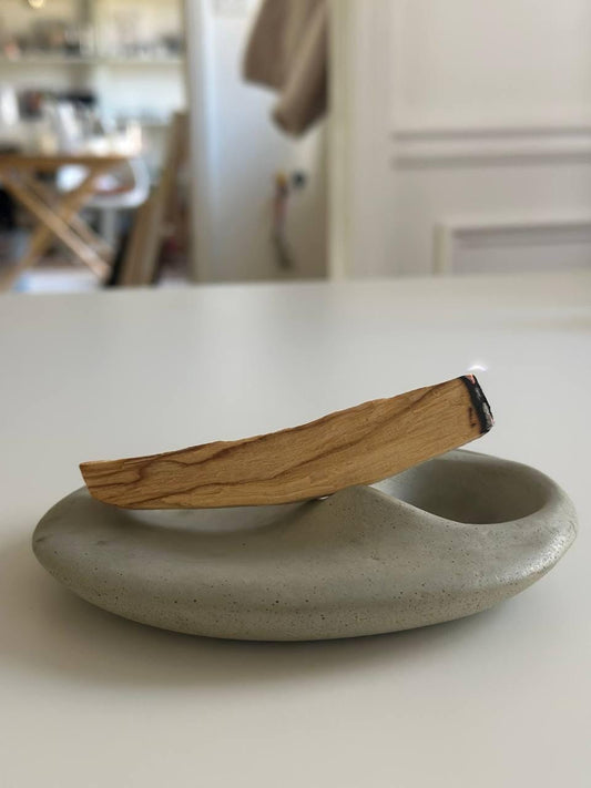 Concrete Palo Santo & Incense Burner: Modern Meditation Decor