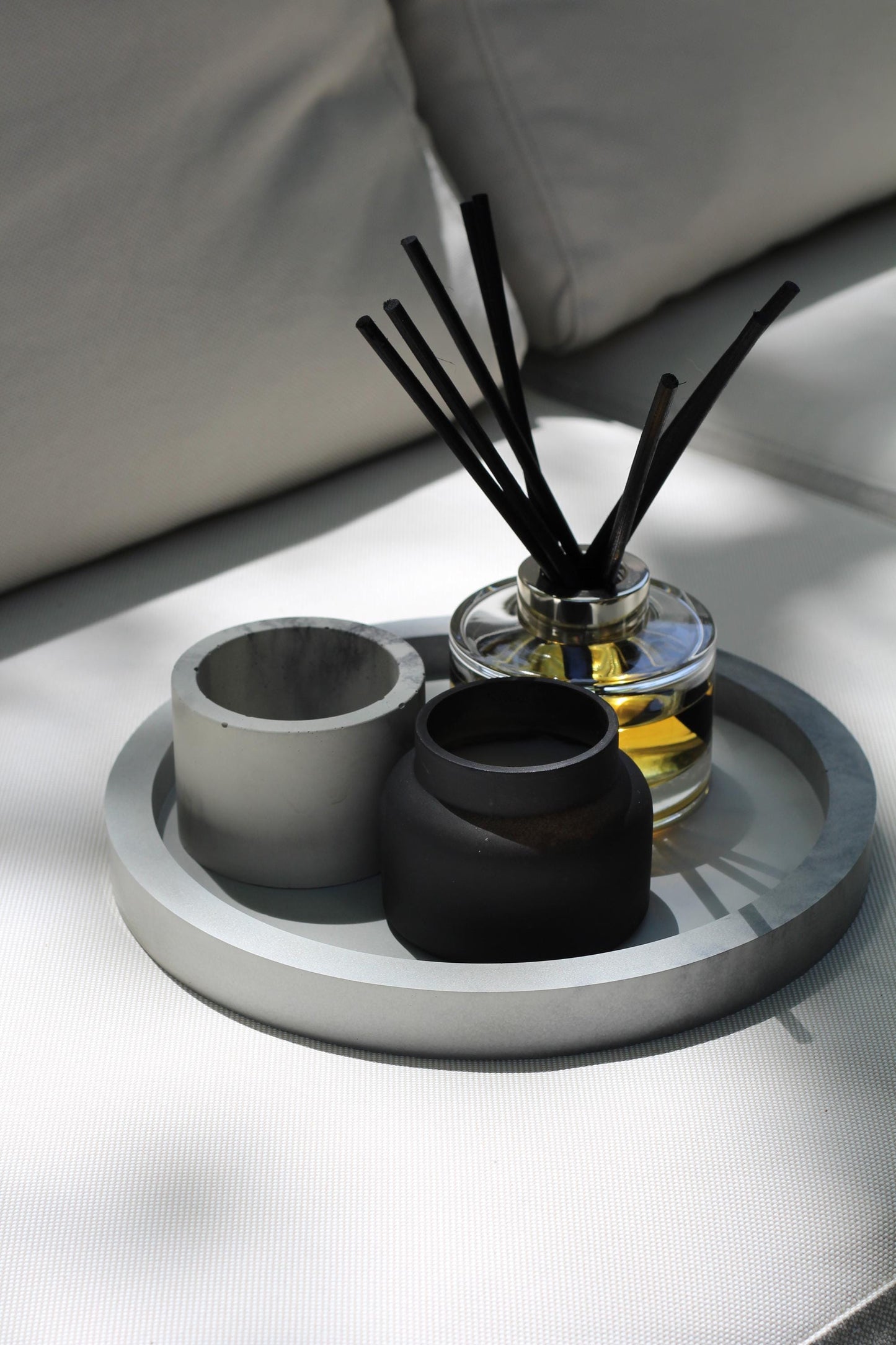 Handmade Concrete Organizer Plate: Jewelry Tray, Candle Holder, Desk Organizer