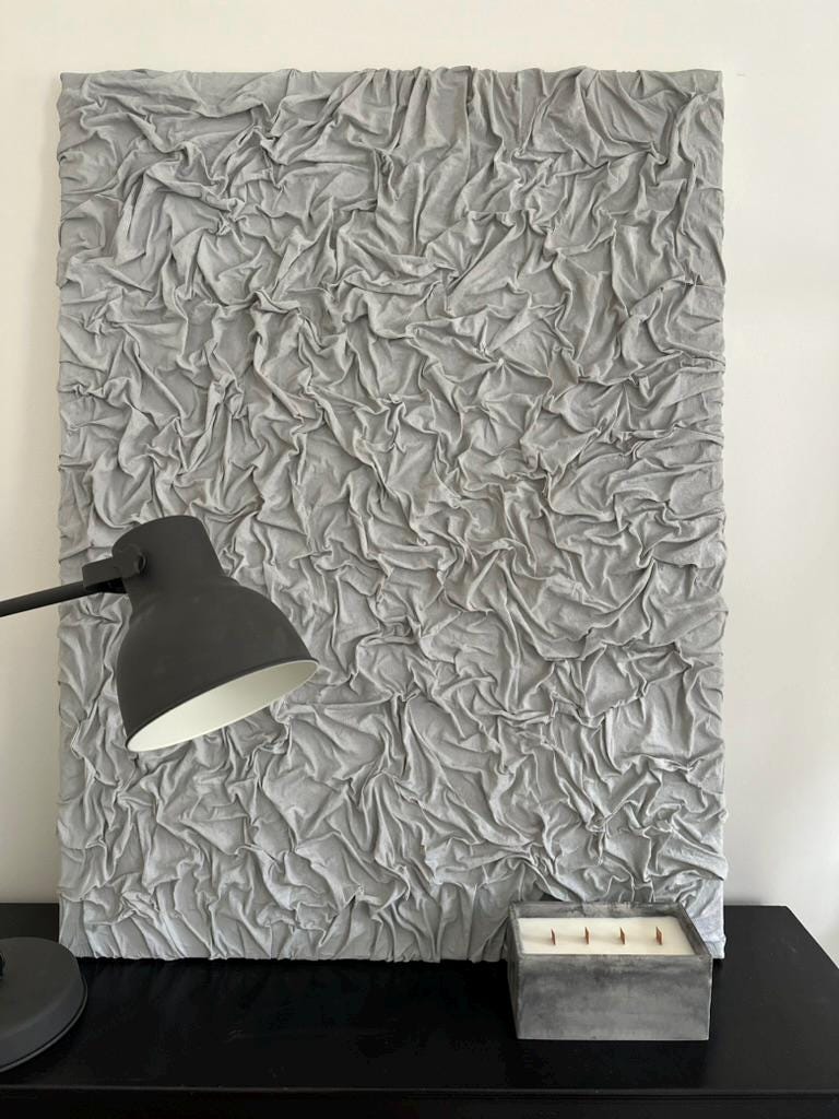 Custom Textured Canvas Wall Art: Modern Abstract Fabric Sculpture