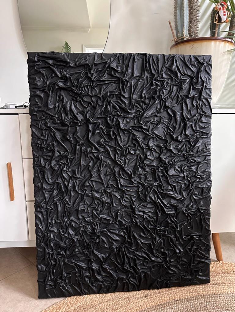 Custom Textured Canvas Wall Art: Modern Abstract Fabric Sculpture