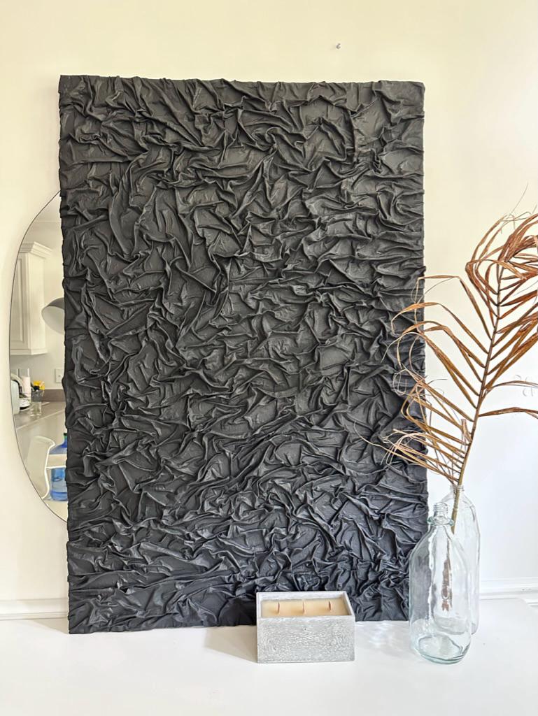 Custom Textured Canvas Wall Art: Modern Abstract Fabric Sculpture