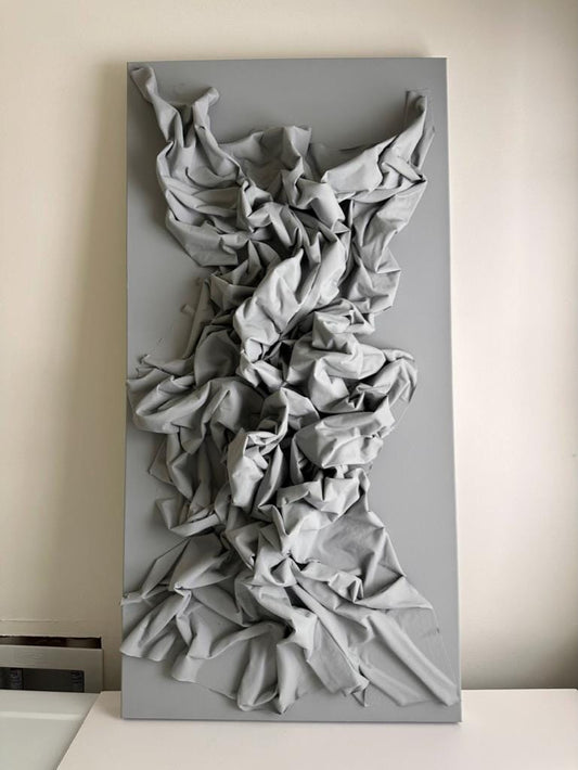 3D Fabric Wall Sculpture: Textured Abstract Canvas Art