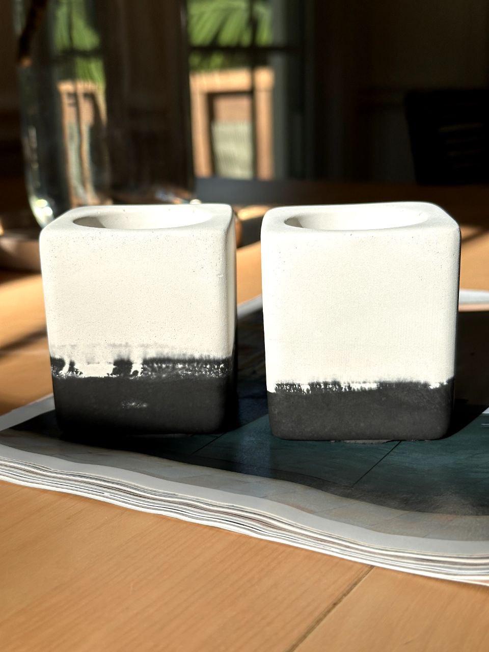 Concrete Electric Toothbrush Holder Set: Art Nouveau Bathroom Decor